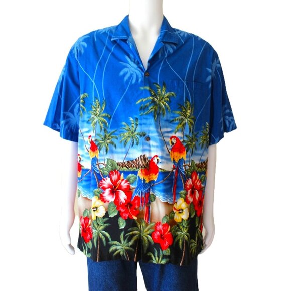 CT HAWAII FASHIONS Made in Hawaii 100% Cotton Button Up Shirt - Tropical Print - Picture 1 of 14